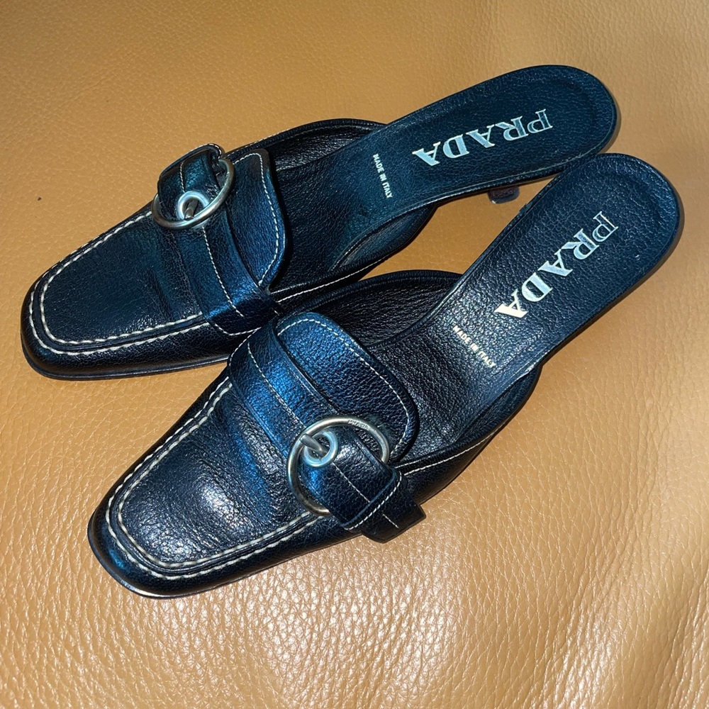 Italian leather Prada mules